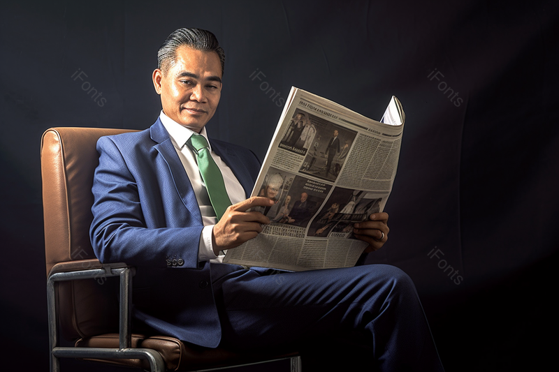 中年商务成功人士看报纸,高清,摄影图,摄影图片,图片大全,摄影图免费下载